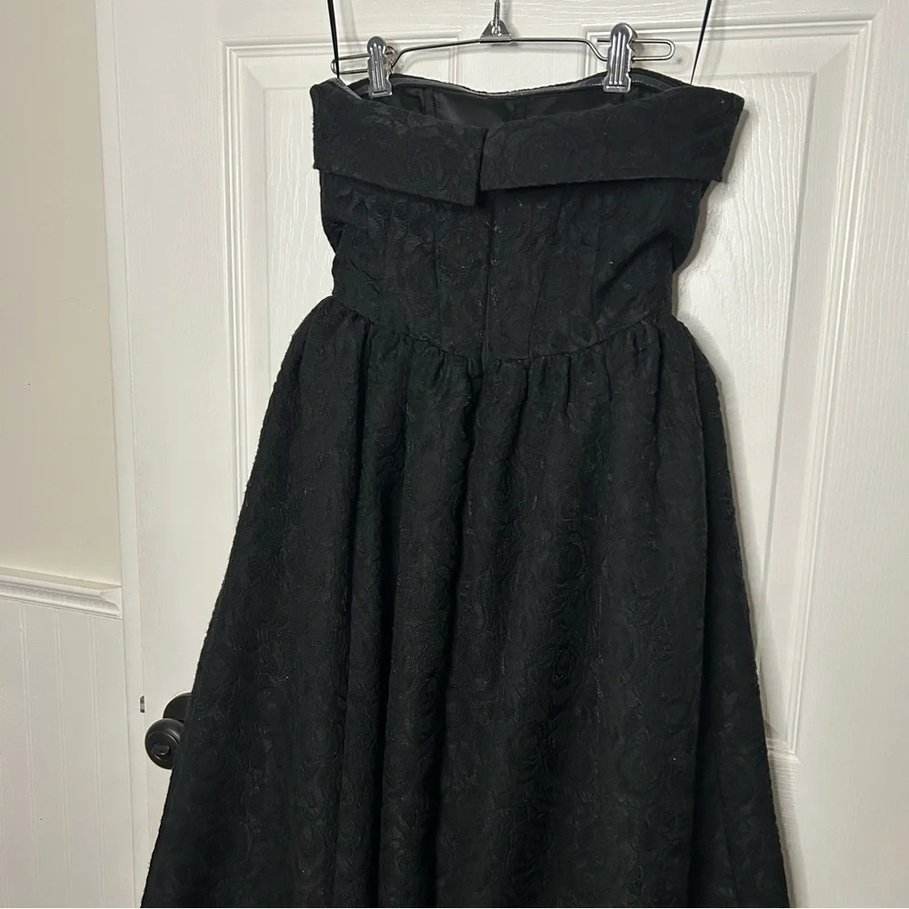 BHLDN Jacquard Strapless Basque-Waist Corset Fit & Flare Gown - Picture 12 of 16